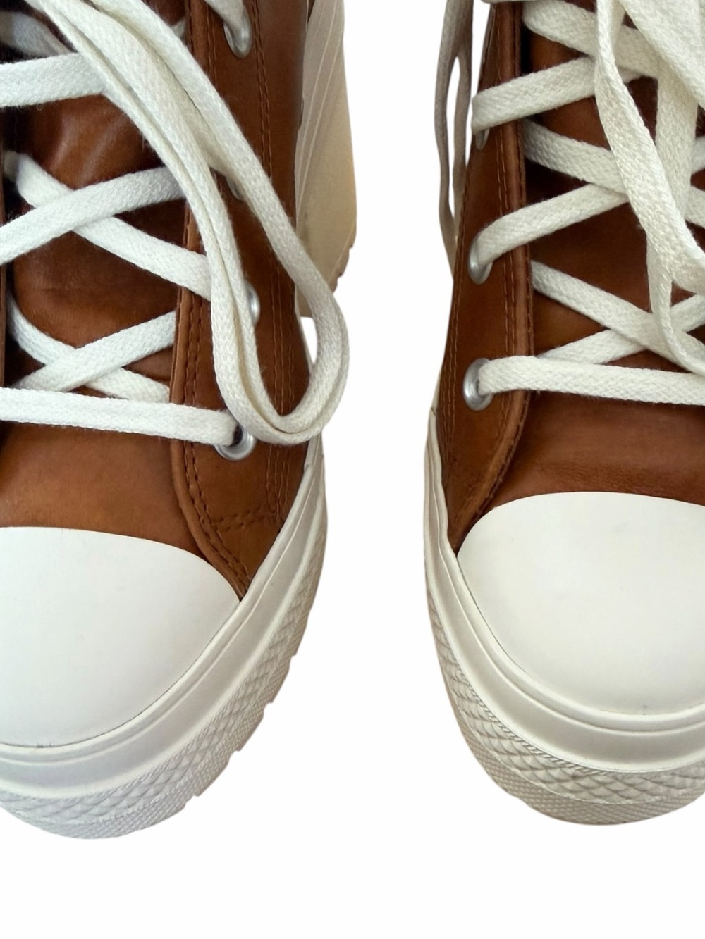 Converse Chuck 70 De Luxe Heel Cognac Brown Platform Bootie Heels NWOB Size 8.5 - Picture 5 of 11